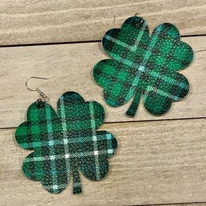 Faux Printed Leather Earrings